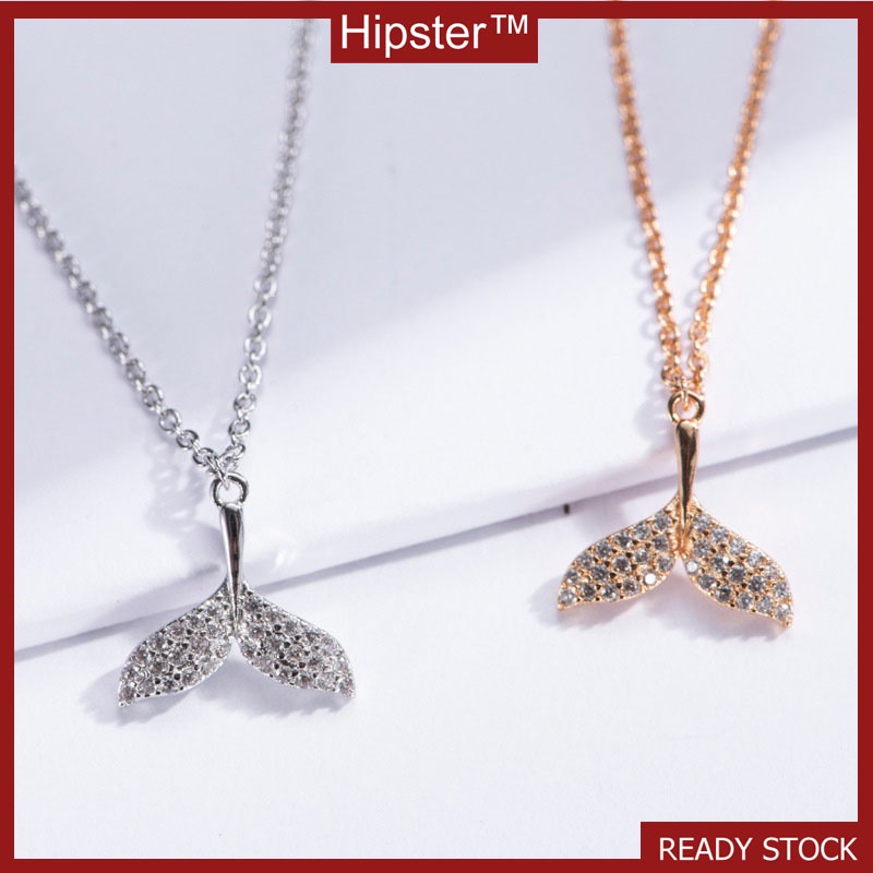 Niche Personality All-Match Fashion Fishtail Full Diamond Pendant Necklace