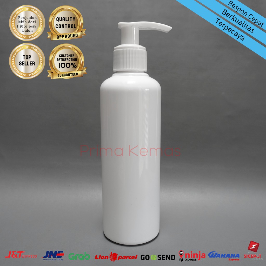 Botol Pump Lotion 250 ml - botol kosmetik 250 ml - botol skincare Pet 250 ml Putih Pump Lotion AG