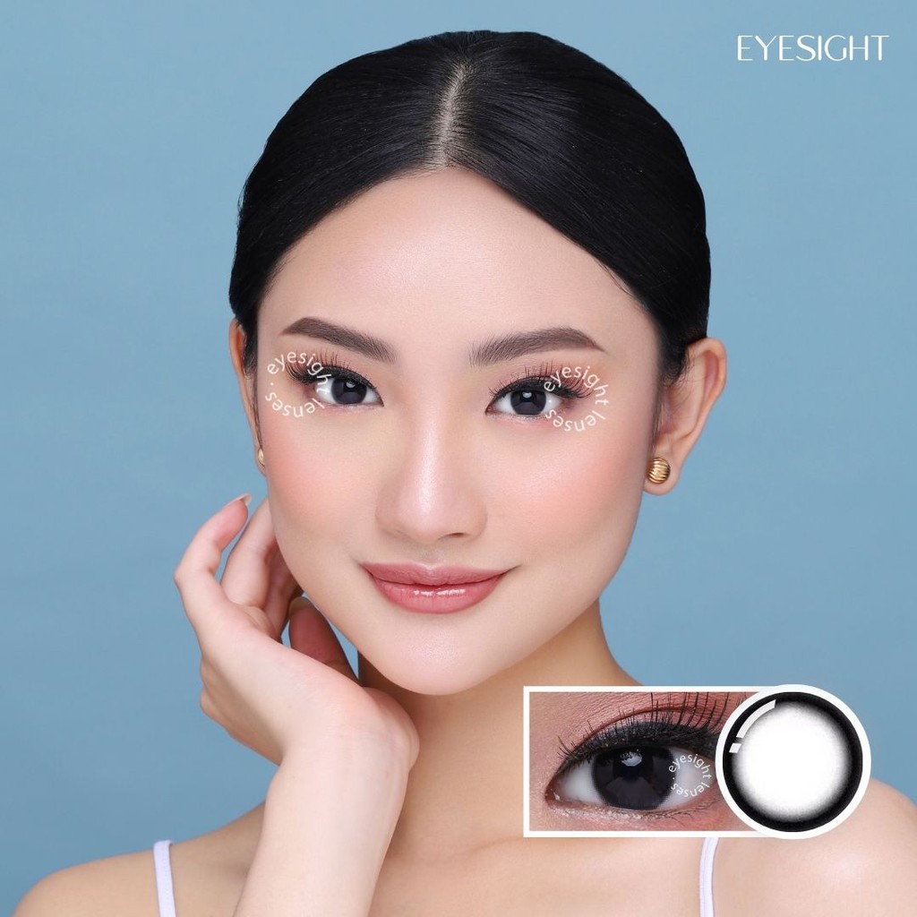 EYESIGHT LENSES Softlens Kitty Kawaii Mini Clean Black | Softlens Hitam Diameter 14.2mm Natural Look, Cocok Untuk Pemula (2pcs/sepasang)