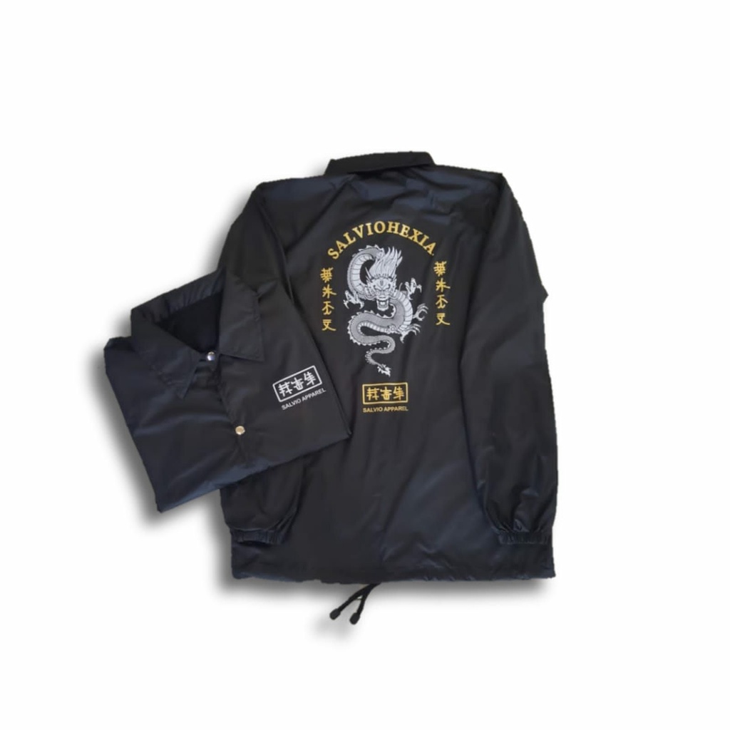 ( COD) JAKET COACH/JAKET PRIA CASUAL/jaket windbreakers-hitam salvio