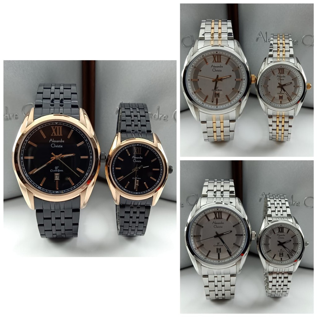 Jam Couple Alexandre Christie AC8501 AC 8501 Original Garansi Resmi Alexander Christie Free Baterai