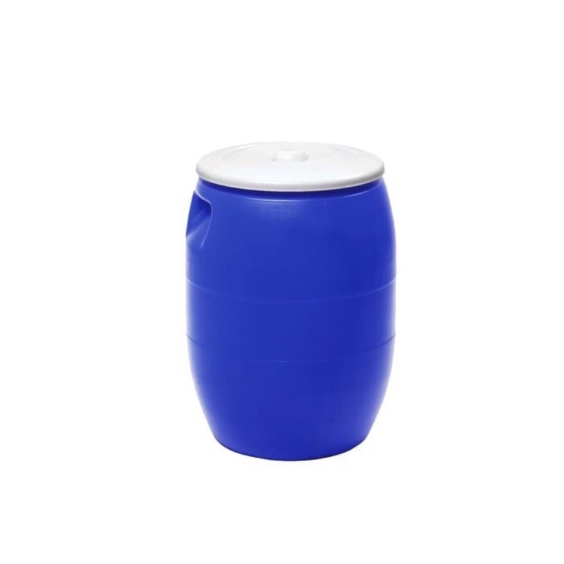 GENTONG AIR TONG AIR DRUM AIR BULAT BIRU + TUTUP 125 LITER MERK KIRAMAS