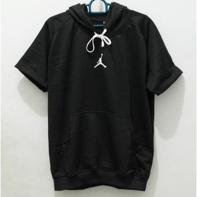 Hoodie Short Sleeve Jordan Hitam