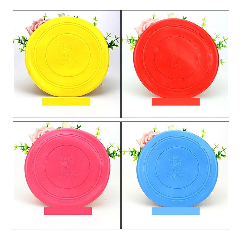 【Yayapet】17.5CM Mainan Anjing Lempar Tangkap Flying Frisbee Dog Play Outdoor Training Silikon Rubber Terbang Dog Toys Pet Mainan Hewan Piring