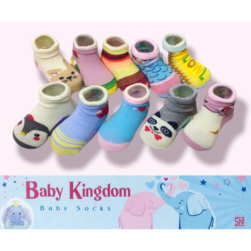 PROMO 12.12 MURAH 3 Pcs Kaos Kaki baby WINTEKU / BABY KINGDOM newborn size 0-6 Bulan