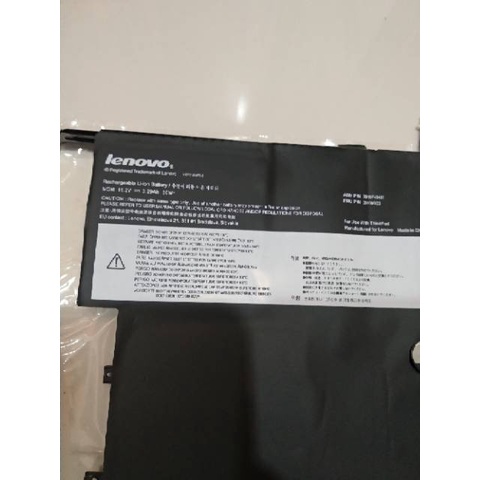 Baterai Battrey Laptop Original Lenovo X1 Carbon Gen-2 45N1701 45N1702 ASM P/N SB10F46441