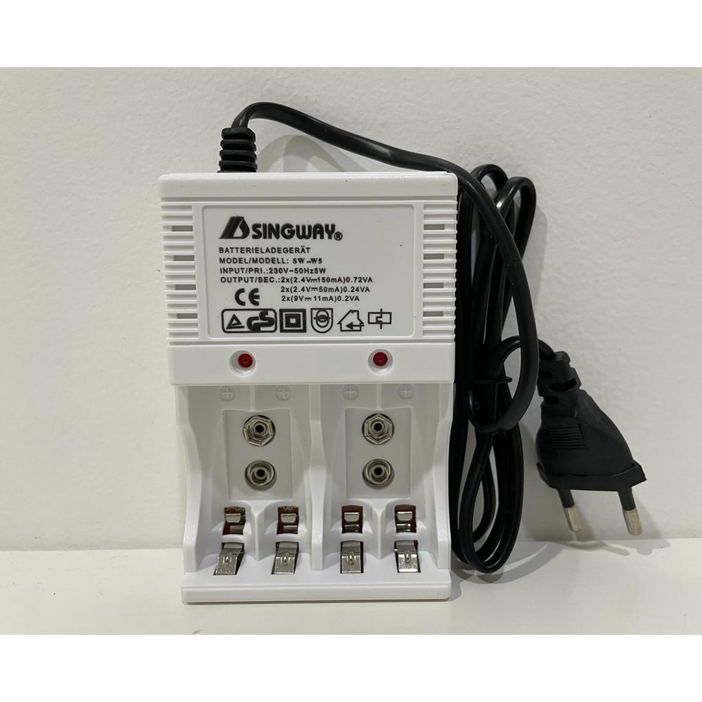 Charger Baterai AA AAA 9V / Alat Cas Batre A2 A3 Kotak 9V 4 Slot