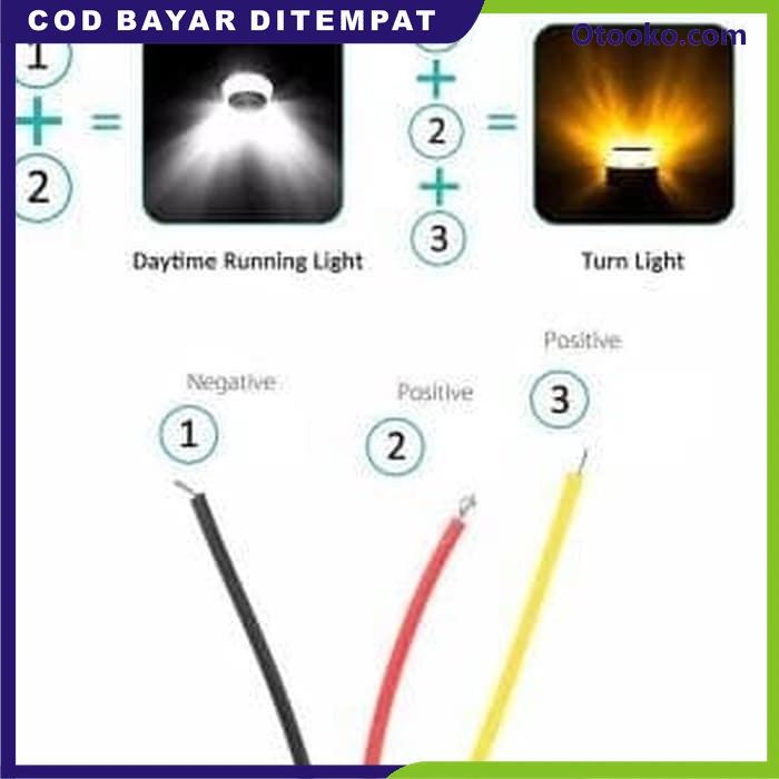 Lampu DRL SEN Jalu Handle Sein Motor LED Stang Motor Waterproof 2 Pcs