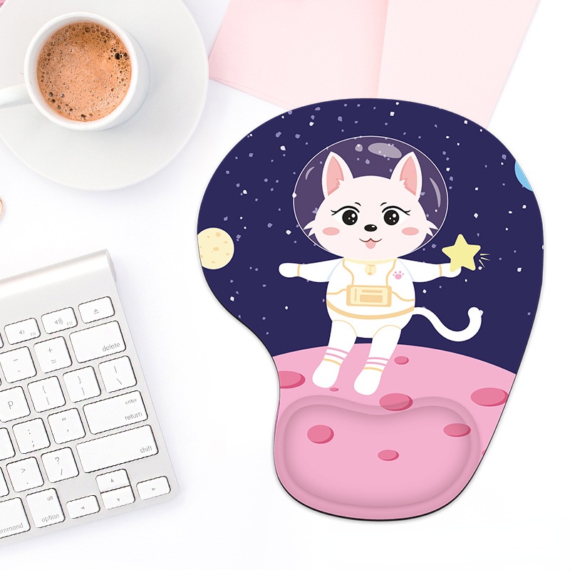 Mouse Pad Silikon Anti slip Motif Kartun Astronot 3D Untuk Komputer Kantor