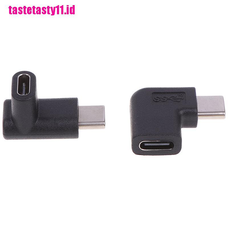 Konverter Sudut Kanan 90 Derajat USB 3.1 Tipe C Male Ke Female USB-C