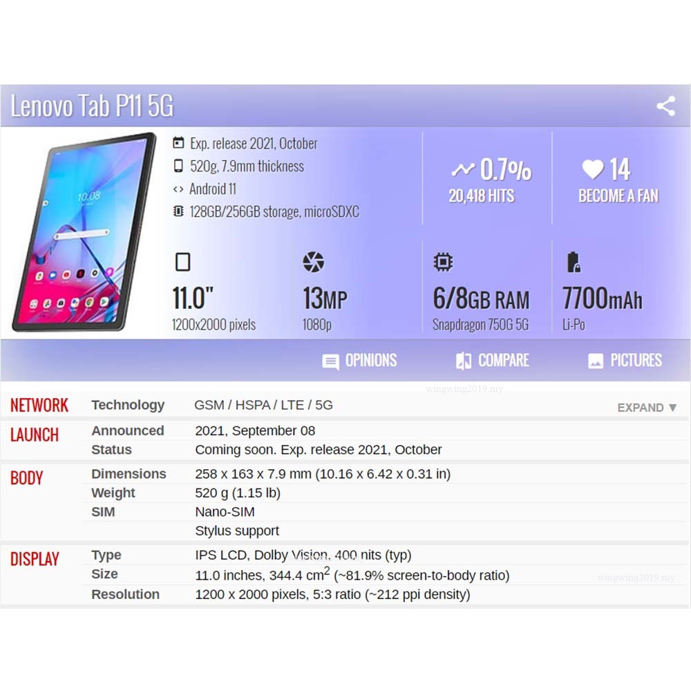 (2 Pak) Pelindung Layar Tempered Glass Untuk Lenovo Tab P11 11 2020 TB-J606F TB-J606N TB-J606L