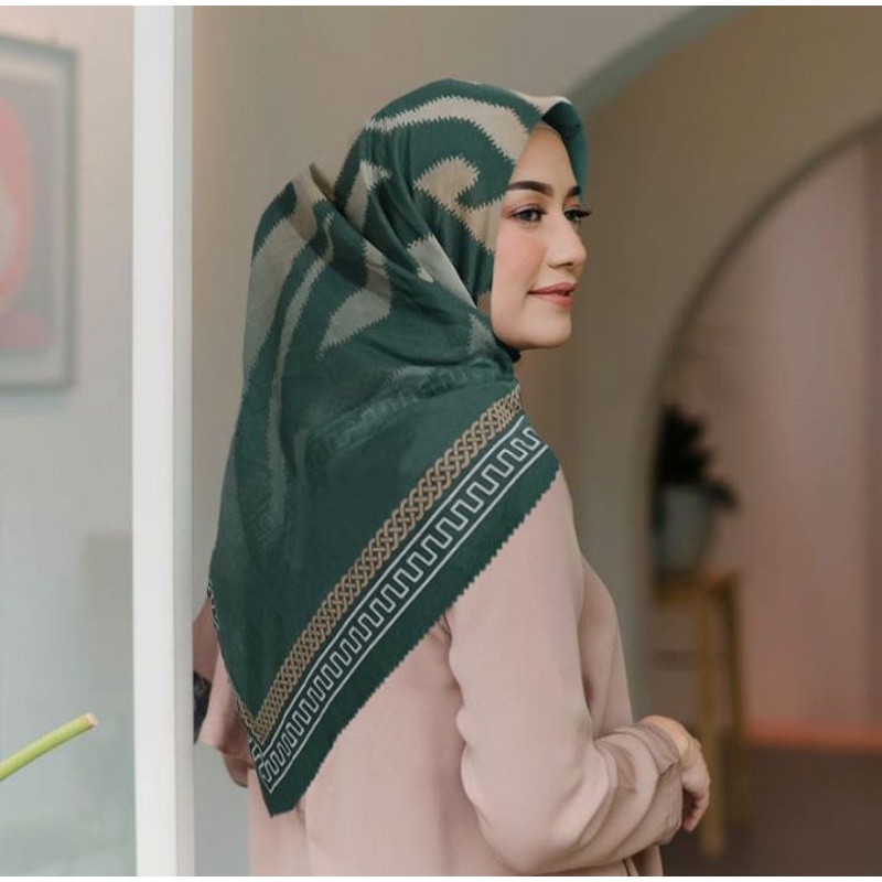 PROMO / ZEBRA HIJAU / JILBAB VOAL PREMIUM / GROSIR HIJAB / HIJAB SEGI EMPAT / VOAL MOTIF PREMIUM / D