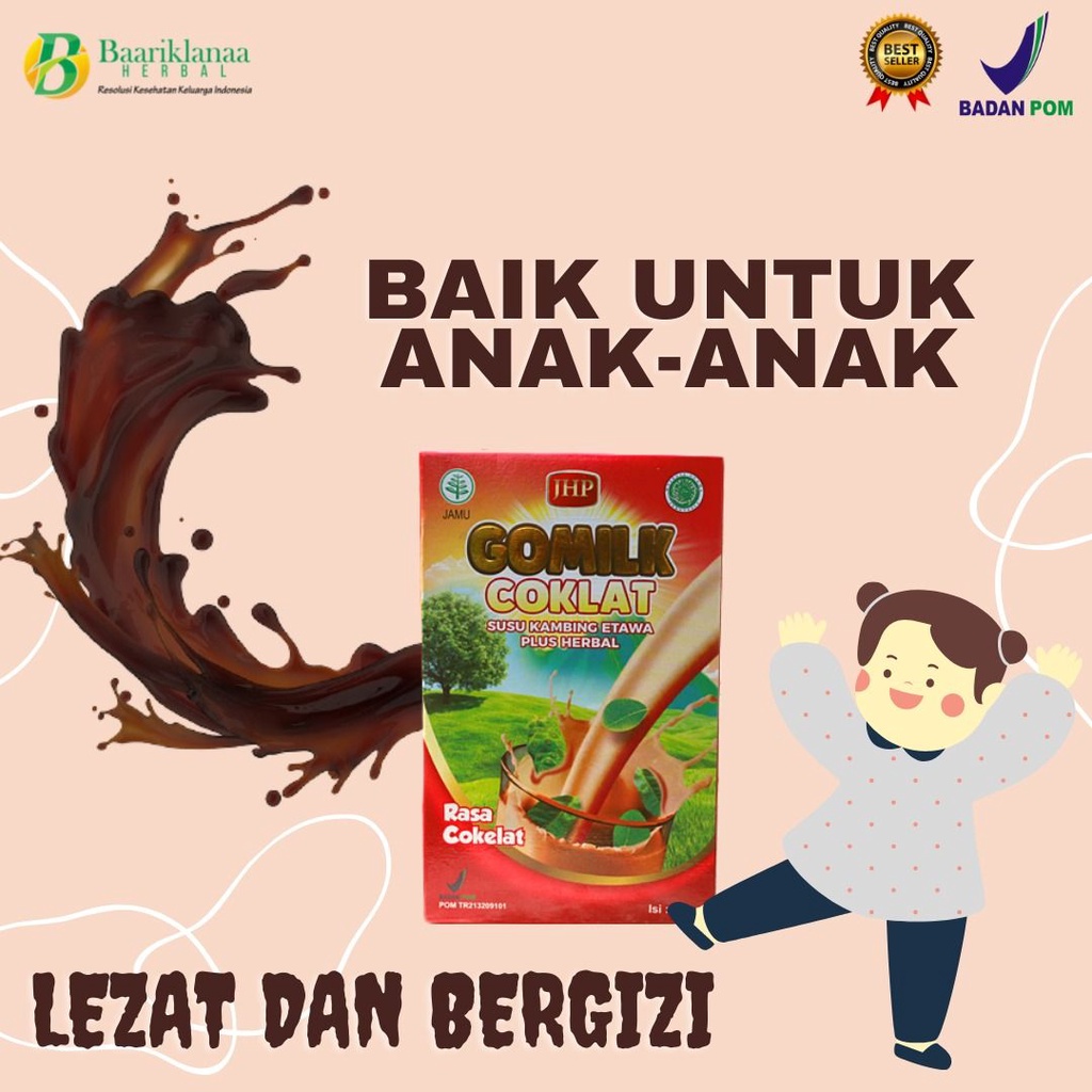 

Susu Kambing Etawa Gomilk Plus Herbal Rasa Cokelat