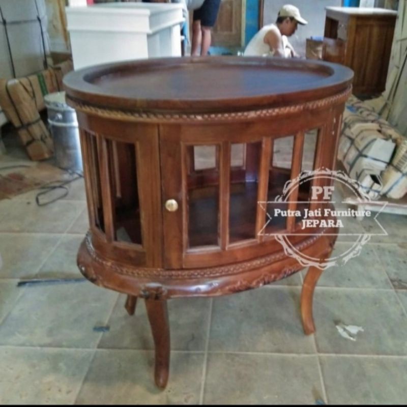 Meja + nampan teh/kopi untuk rumah makan cafe kayu jati