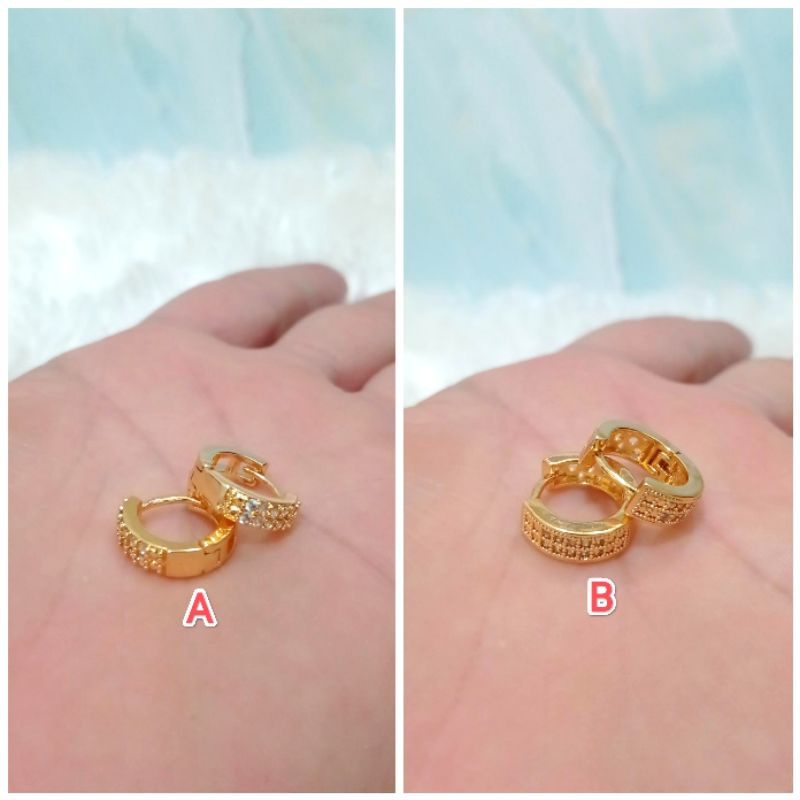 anting jepit dewasa / anting xuping rhodium lapis emas