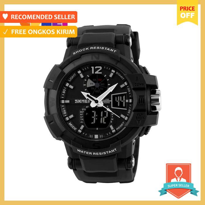 Skmei Military Men Sport Led Watch Water Resistant 50M Ad1040 Ori Blackblue