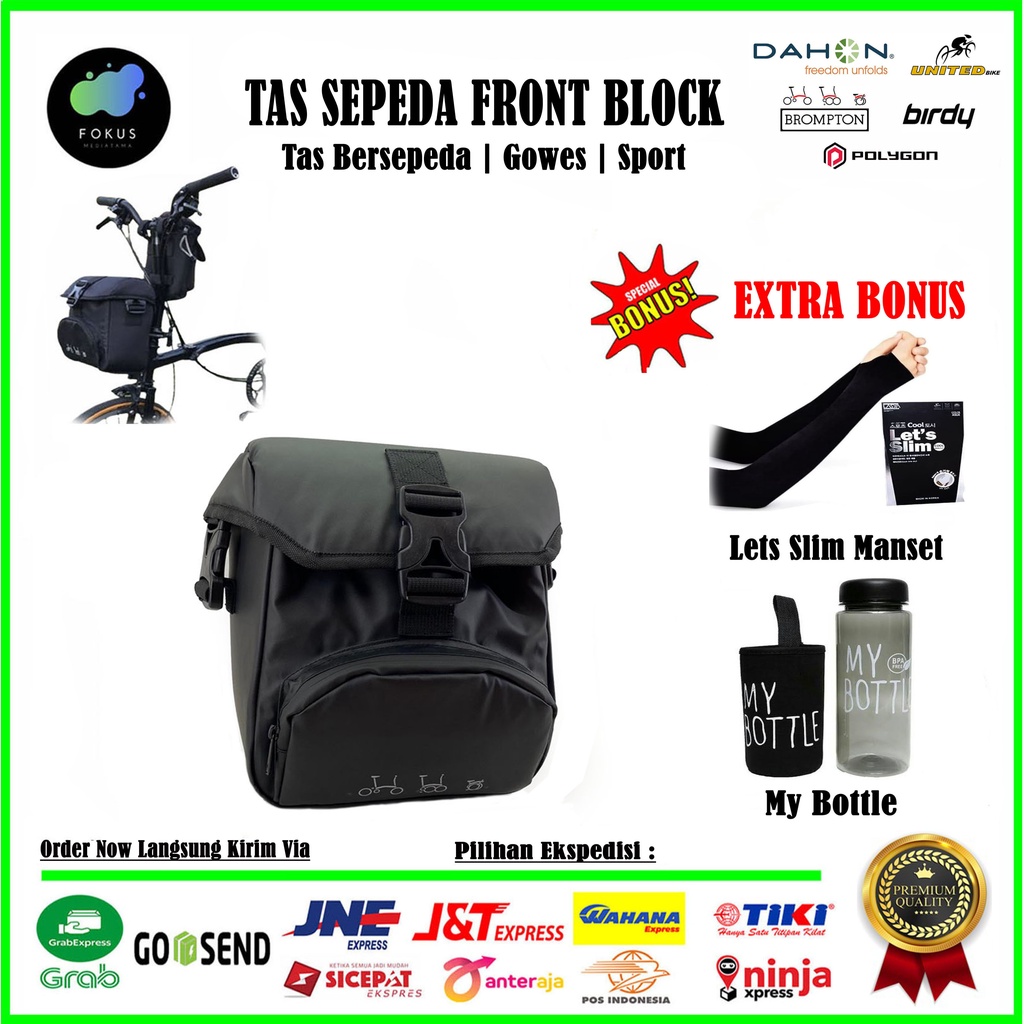 Tas Sepeda Front Block Front Bag Sepeda Lipat Brompton Trifold Dahon