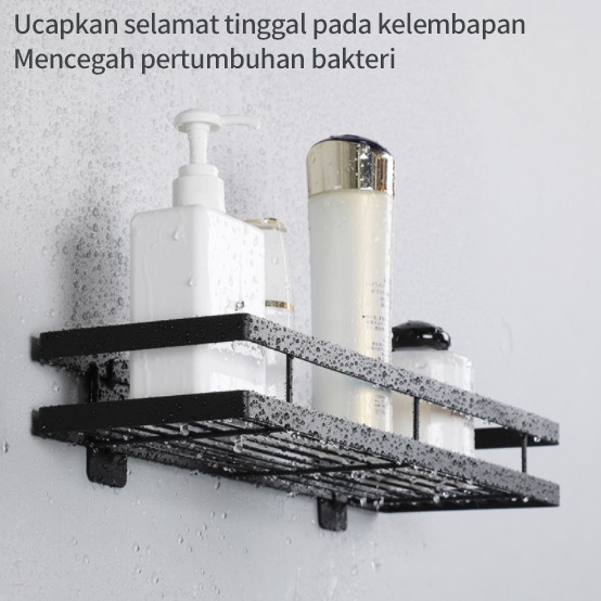 Rak Bumbu Dapur Multifungsi Dinding Rak Kamar Mandi Stainless