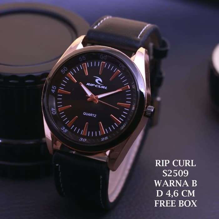 JAM TANGAN ANALOG TIME PRIA TRENDY merek RIPCURL 2509 Kulit