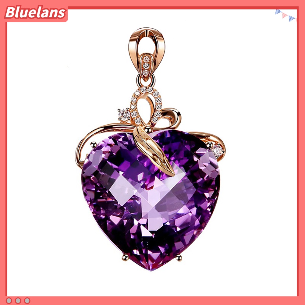 Bluelans Women Luxury Heart Shape Rhinestone Pendant Necklace Jewelry Charm Gift