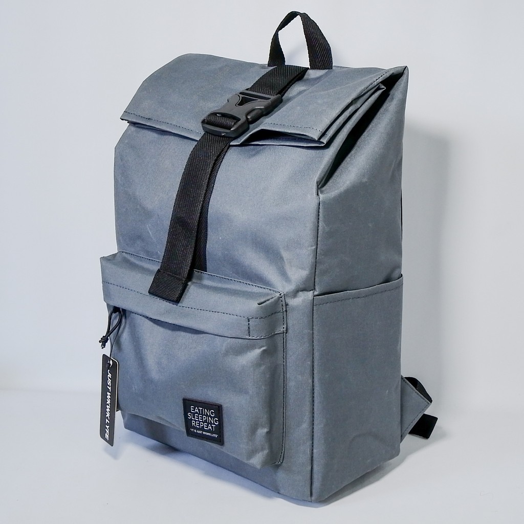 Tas Punggung Roltop Backpack Ransel Warna Grey