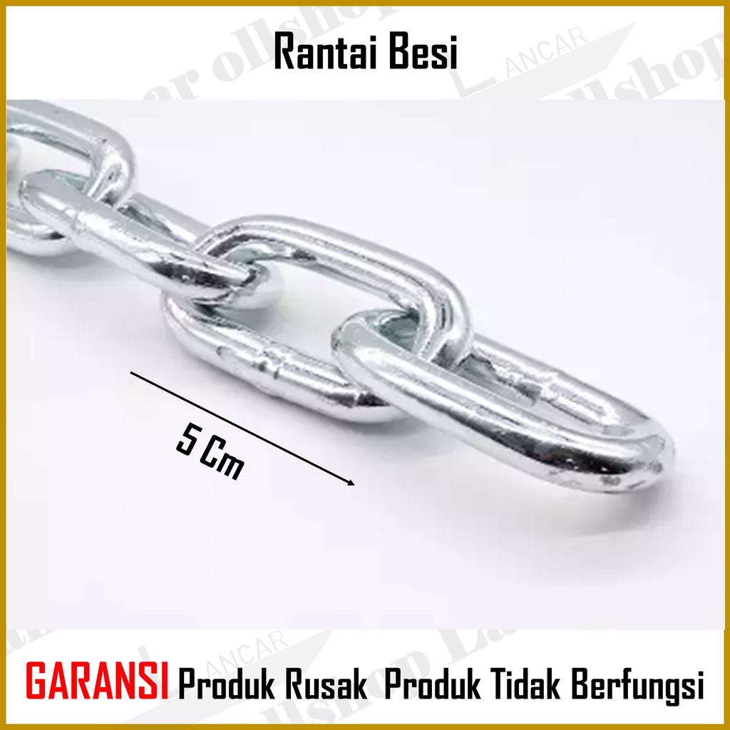 Rantai Kapal 5/16 7 MM / Rantai Besi Besar 7 MM /  Harga Rantai Kapal Besi Meteran / Rantai Besi Galvanis 7 mm/Rante Besi 7 mm Eceran per 0.5 M 1 Meter Murah