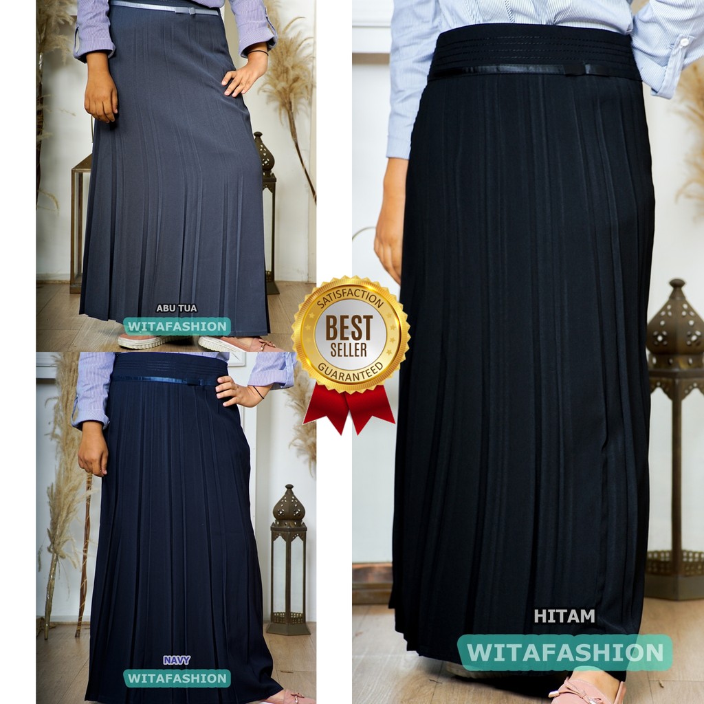 rok prisket guru formal pns pesantren flire skirt remple sekolah witafashion