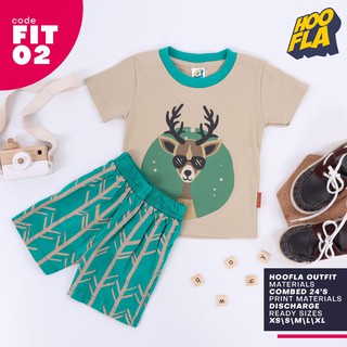 FIT02 Set Kaos  Celana Anak Cowok Tangan Pendek Baju Anak 