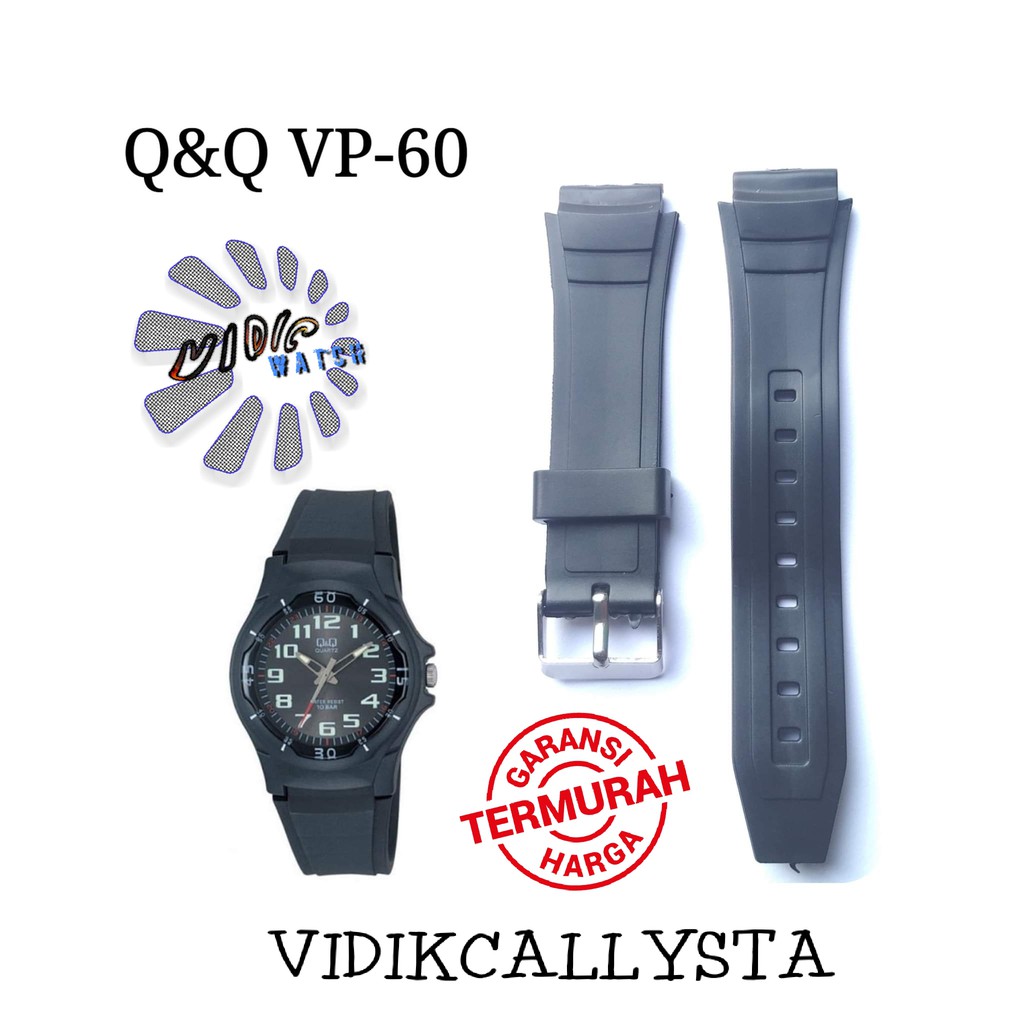 Strap Tali Jam Tangan Q&amp;Q VP60 Qnq VP60 Qq Vp60 Tali jam Q&amp;Q 60