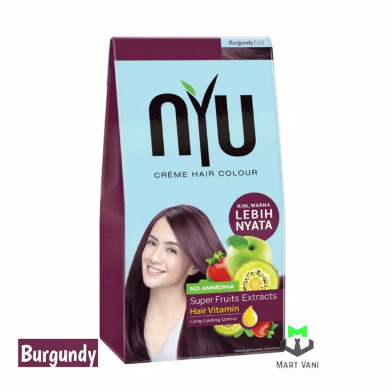 NYU CREME HAIR COLOUR BOX BURGUNDY (Semir rambut)