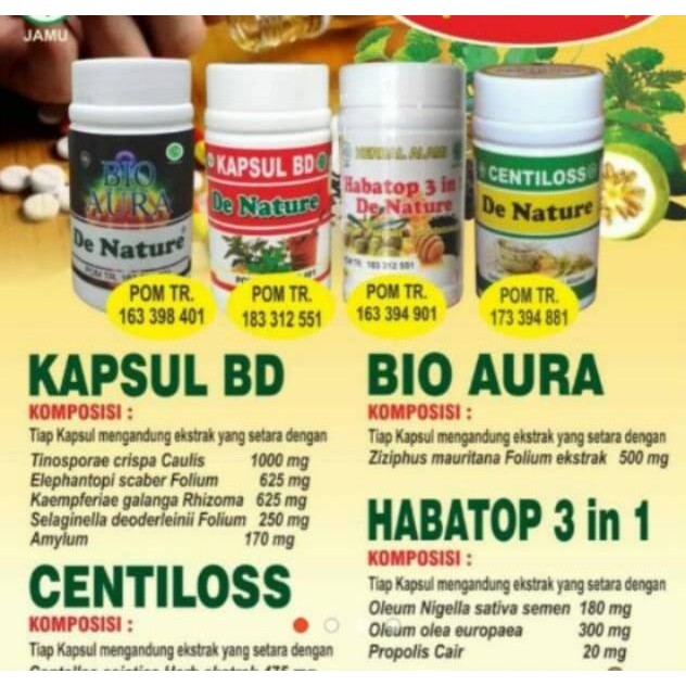 Obat Herbal Denature Centilos kapsul bd Bio Aura Habtop-Obat Herbal Pecandu Narkoba
