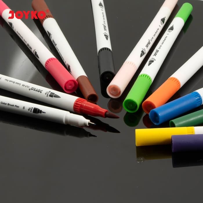 Pena Kuas - Joyko Brush Pen CLP-06 12 Warna