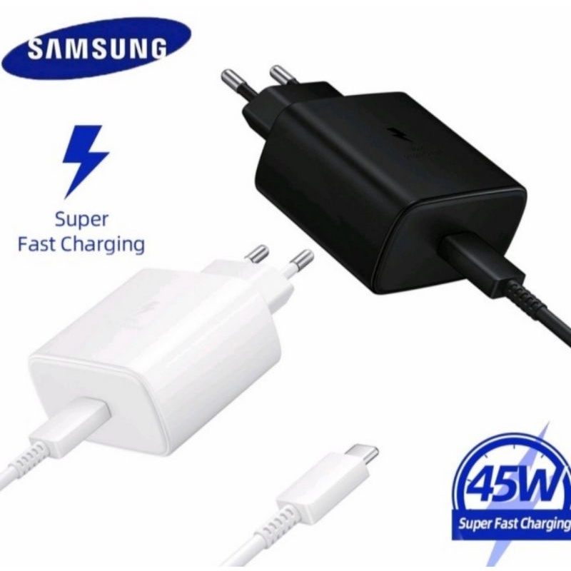 Charger Samsung Note 20 S20 S21 45 Watt Super Fast Charging Type-C Original Packing Travel Adapter