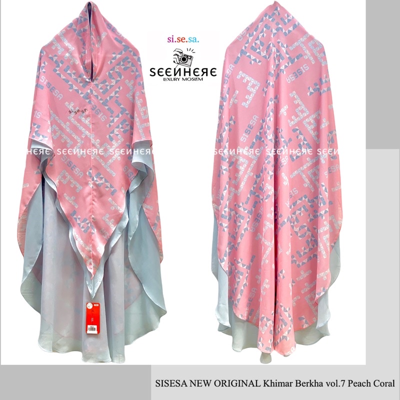SISESA NEW ORIGINAL GUARANTEED - Khimar Berkha Vol.7 Peach Coral