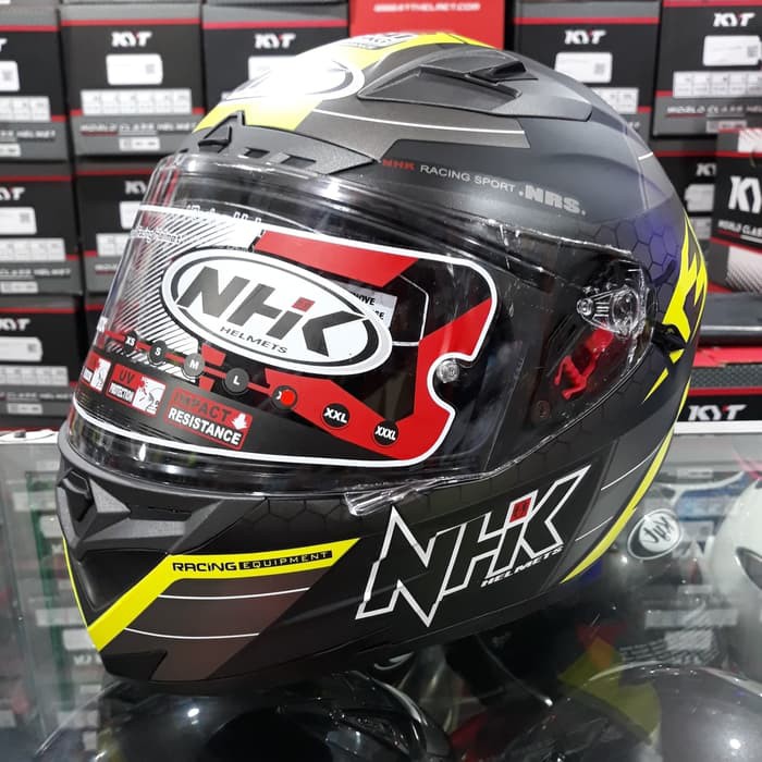 Helm NHK RX9 Motif Navy Black Yellow Doff