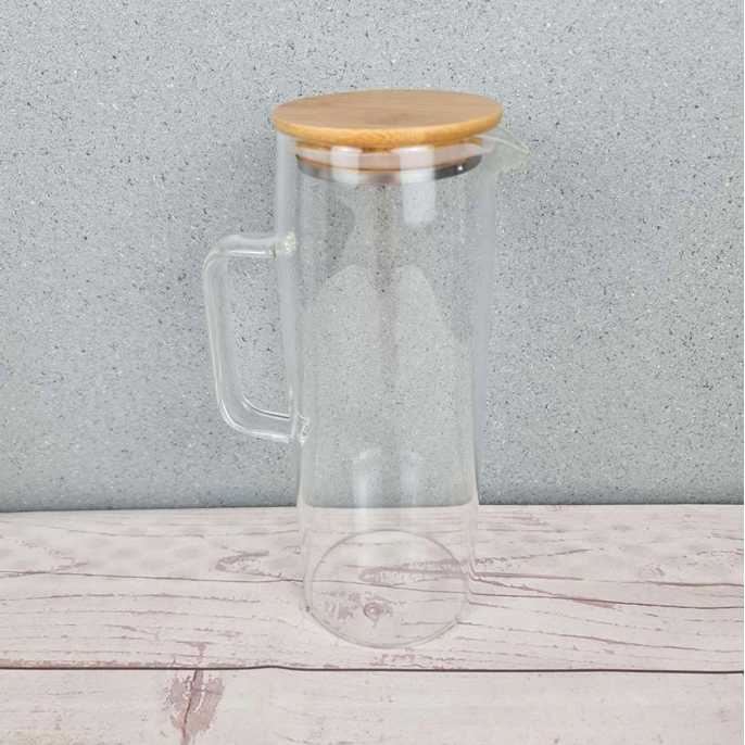 IDN TOOLS - BORREY Teko Pitcher Teh Chinese Teapot Glass Bamboo Lid - CW2366
