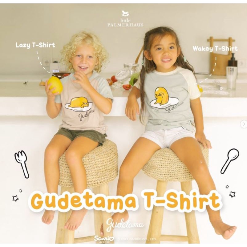 Little Palmerhaus Sanrio T-Shirt Gudetama Kaos Anak 1 - 6 Tahun