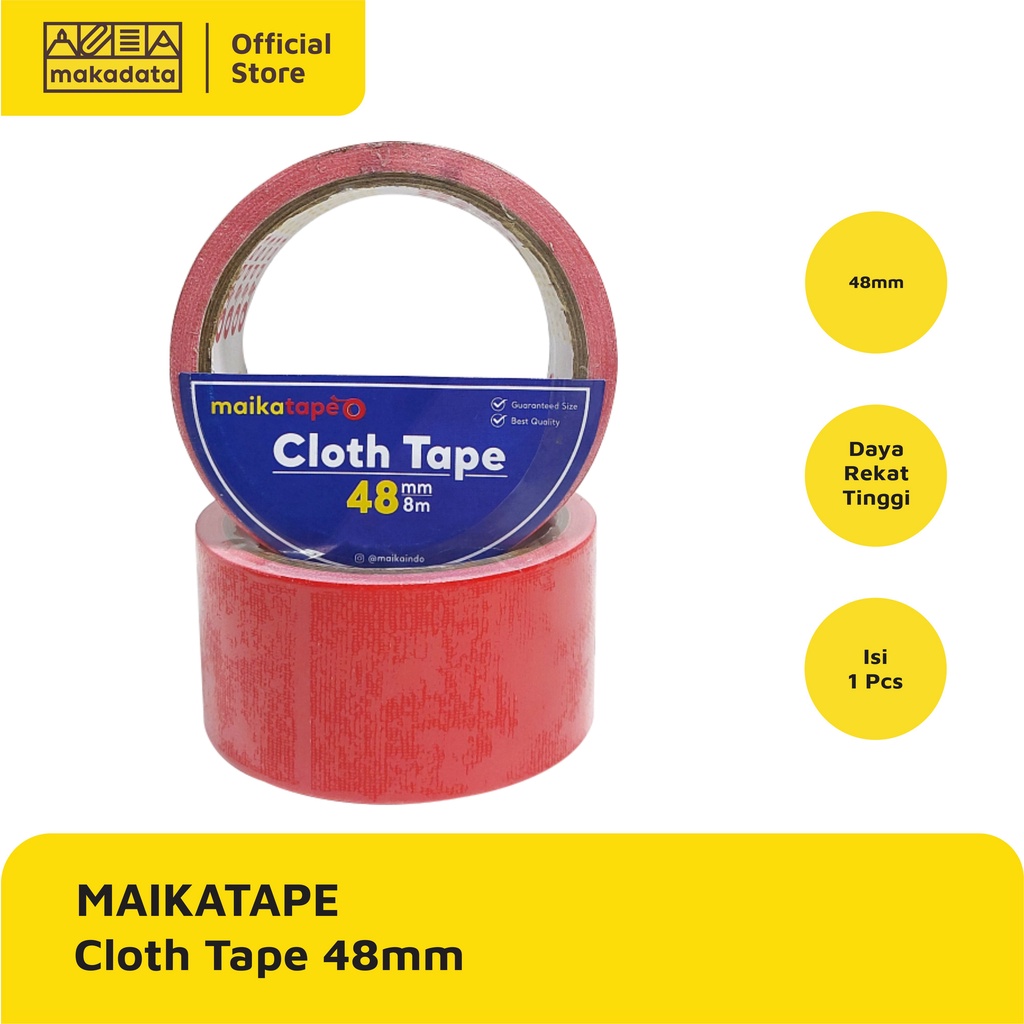 

LAKBAN LINEN / CLOTH TAPE MERAH MAIKATAPE 48MM MURAH