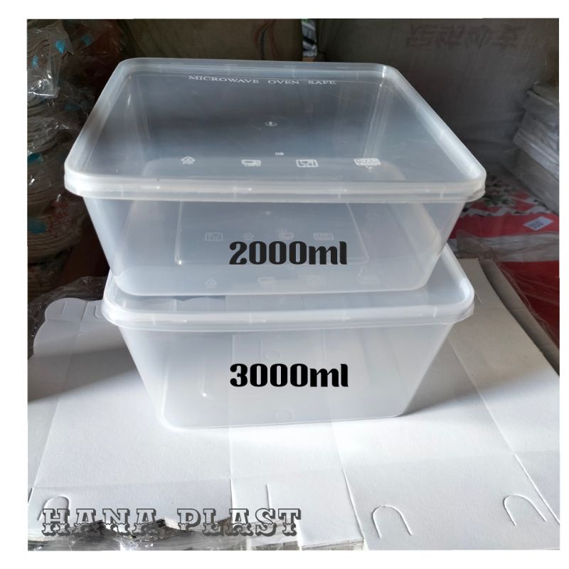 Twinwall/kotak plastik 2000/3000ml harga@5picis