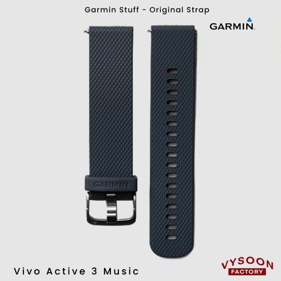 Strap Rubber Smartwatch Garmin Vivo Active 3 Music Original - Navy