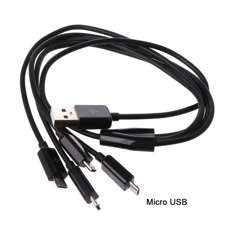 Cre Kabel Charger Splitter Y USB 2.0 Tipe A Male Ke 4 Micro USB Male Portable