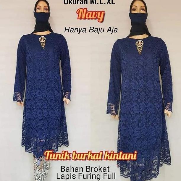 (Dijamin Realpict) Tunik Brukat Corneli Bukan Gliter  Tunik Premium Lace Farah Andira Amelia Sabyan