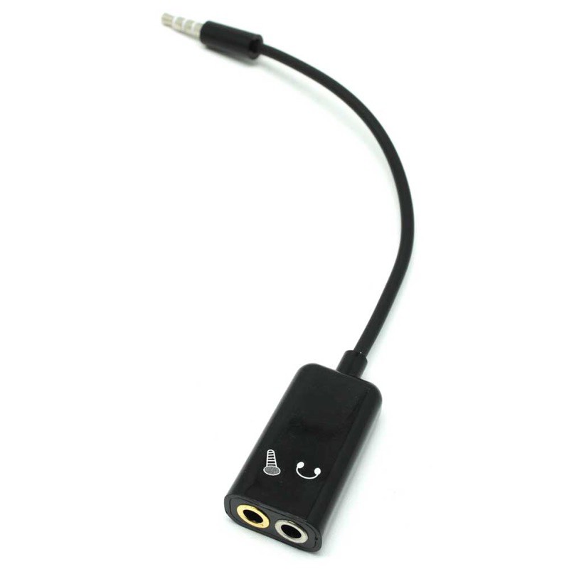 Microphone Headphone Audio Splitter 3.5mm ke 2 x 3.5mm - FA29735 - Black