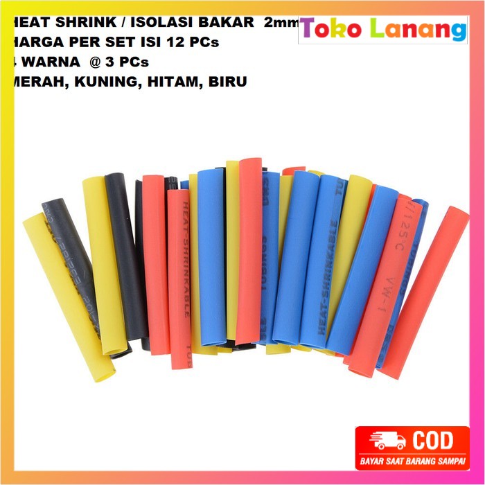 

TWL- ISOLASI BAKAR 2mm PER SET ISI 12 PCs 4 WARNA BERBEDA HEAT SHRINK