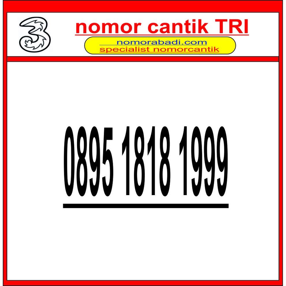 nomor cantik tri tahun h1100