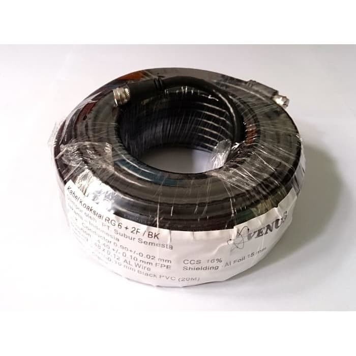 Venus Kabel Coaxial RG6+2F 15meter dan 20meter - venus 15m