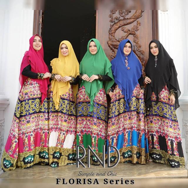 FLORISA SERIES Original By RND Syari. Gamis motif bangsawan serasa putri rajaa. Superr cantikk murce