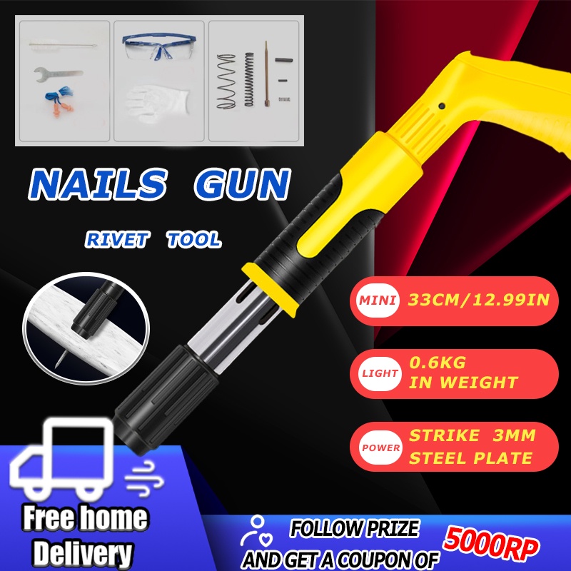 Pistol Paku Baja Manual Rivet Tufting Nail Gun Beton/ paku tembak manual  /alat paku tembak beton /Baja Dinding Jangkar Kawat Slotting Dekorasi Alat Listrik  alat renovasi rumah TOOL Steel Nail Gun