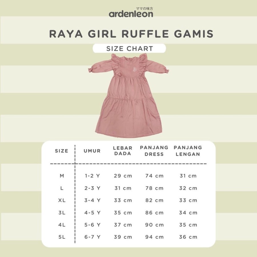 ARDENLEON RUFFLE GAMIS GIRL BORDIR / Gamis RUFFLE Arden Raya Collection Anak Perempuan