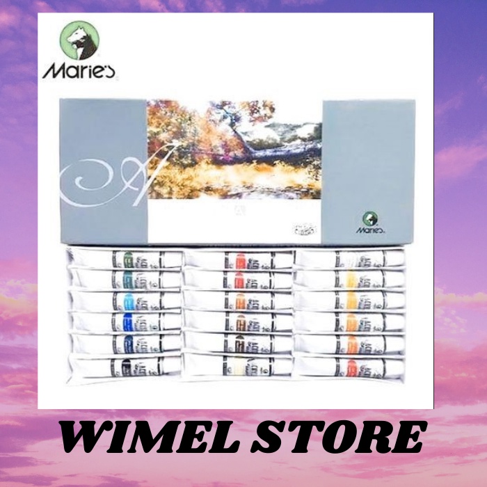 

MARIES CAT ACRYLIC COLOUR SET 818 12ml 18 warna